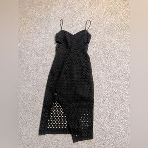 Nicholas Black Eyelet Sleeveless Cocktail Dress